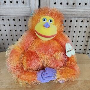 Aurora BONKERS Orange Tie Dye Furry Hanging Monkey Ape Gorilla Plush Stuffed Toy